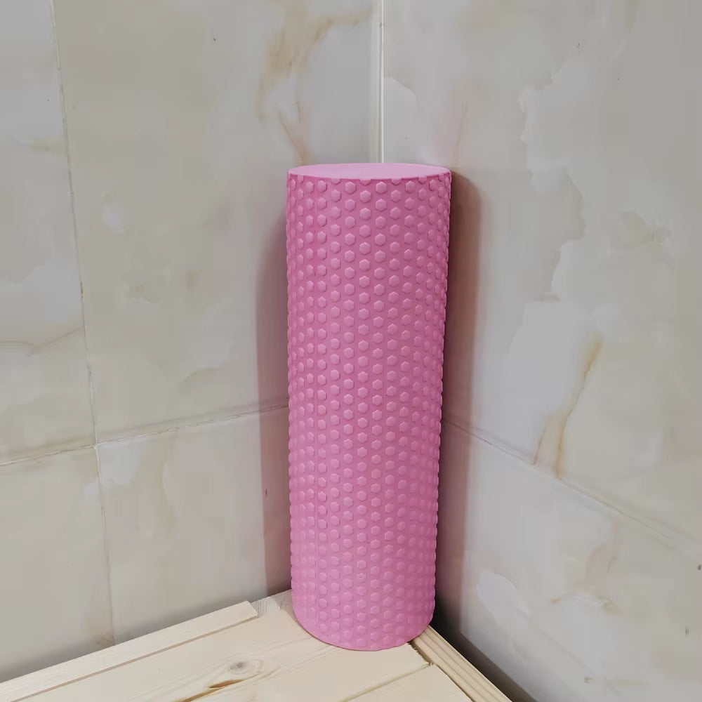 Yoga Roller round EVA Foam Cylinder Hexagonal Roller for Pilates Exercise Enhanced Home Workouts Diameter 9.5Cm Length 29.7Cm